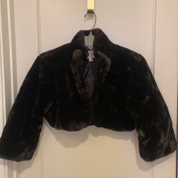 Y2K Xhilaration BROWN FAUX FUR CROPPED JACKET BOLERO BRITNEY SPEARS SZ SMALL - Picture 3 of 10